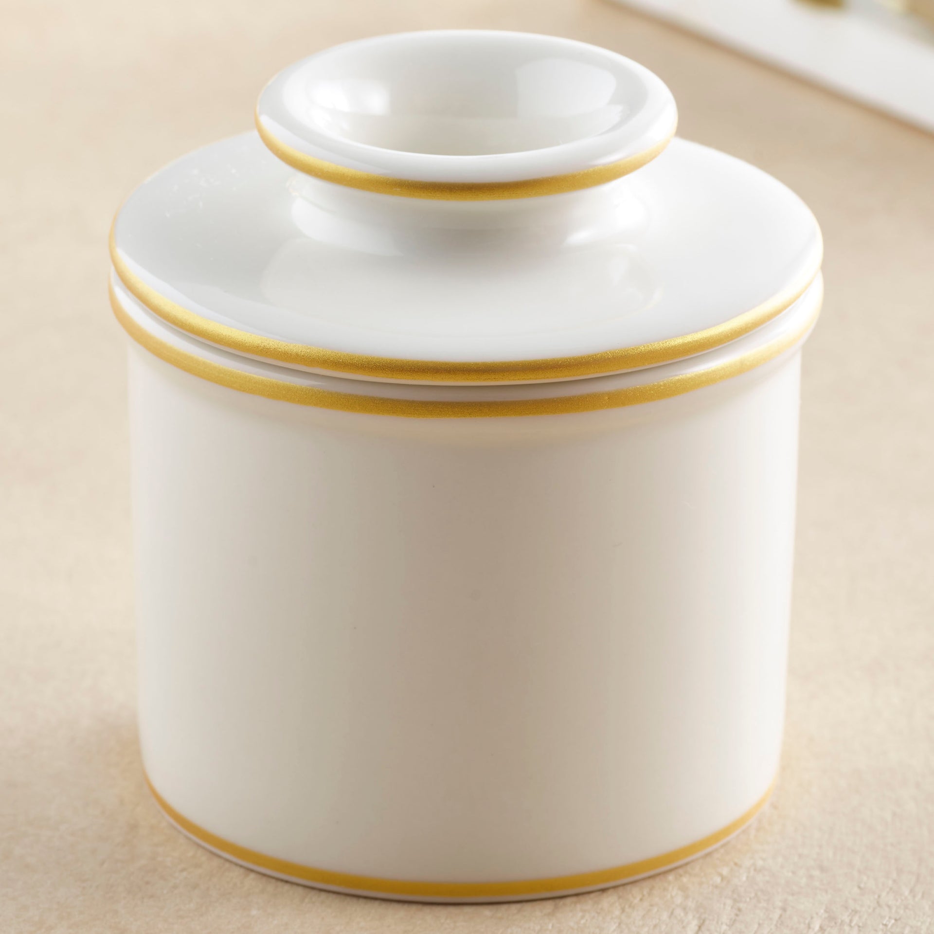 Le Bistro Butter Bell crock with Brushed Gold Trim - Limited Stock Available