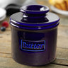 Cobalt Blue Café Retro Butter Bell Crock with lid in place